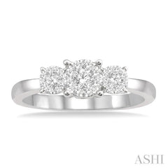 1/3 ctw Lovebright Round Cut Diamond Ring in 14K White Gold