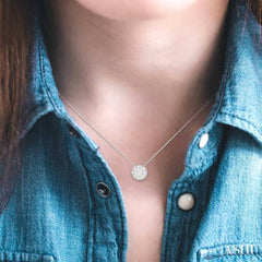 1/2 Ctw Round Shape Lovebright Diamond Pendant With Chain in 14K White Gold