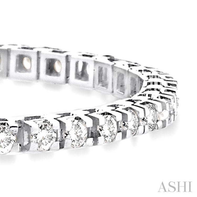 5 Ctw Square Shape Round Cut Diamond Tennis Bracelet in 14K White Gold