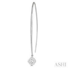 1/2 Ctw Cushion Shape Lovebright Round Cut Diamond Earring in 14K White Gold