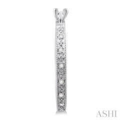 1/10 Ctw Round Cut Diamond Hoop Earrings in Sterling Silver