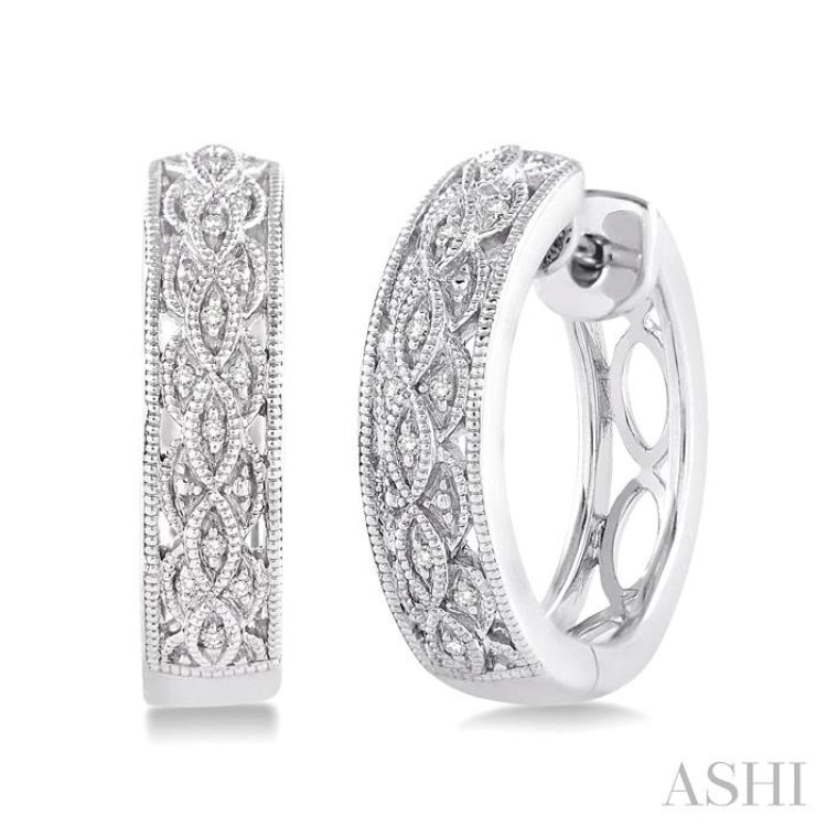1/10 Ctw Round Cut Diamond Vintage Earrings in Sterling Silver