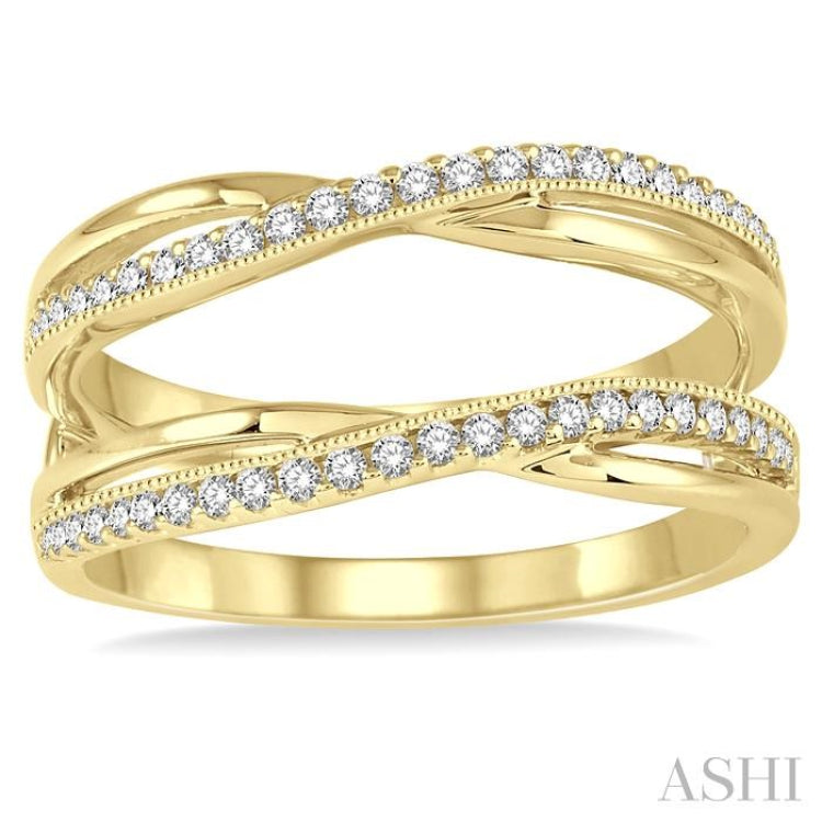1/4 Ctw Round Diamond Insert Ring in 14K Yellow Gold