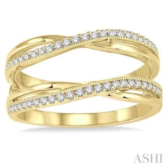 1/4 Ctw Round Diamond Insert Ring in 14K Yellow Gold