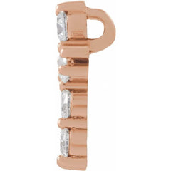 14K Rose 1/4 CTW Natural Diamond Cross Pendant
