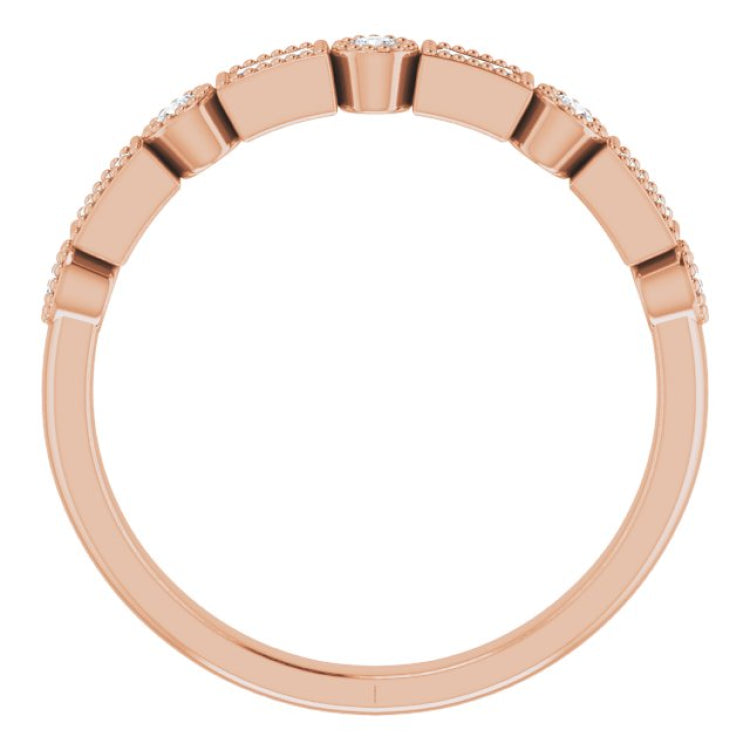 14K Rose 1/4 CTW Natural Diamond Anniversary Band