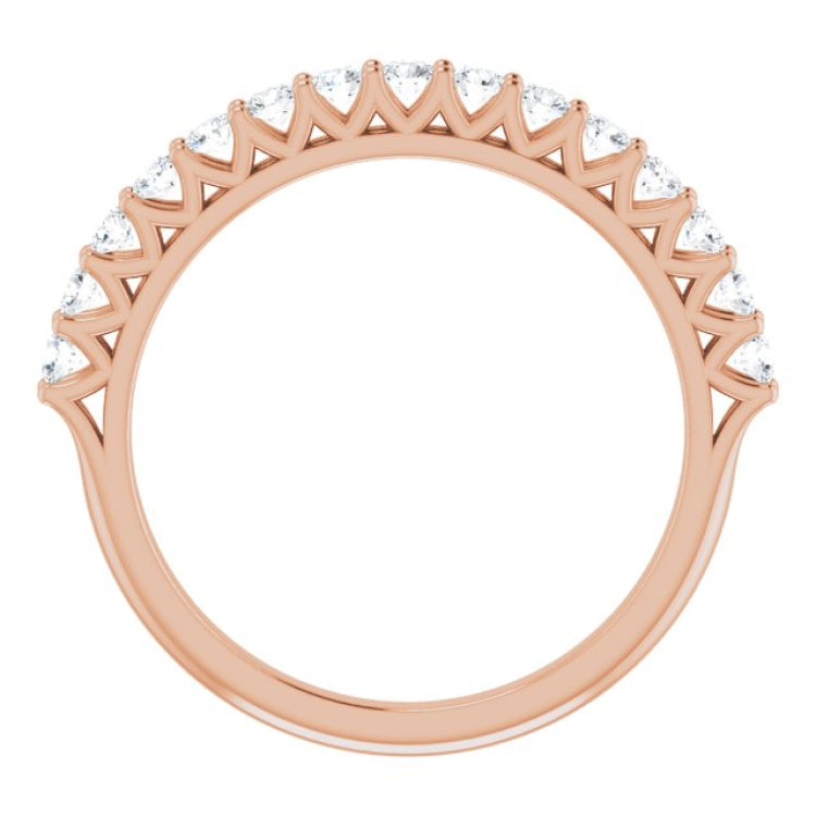 14K Rose 1/2 CTW Natural Diamond Anniversary Band