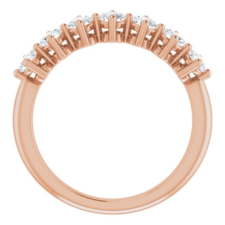 14K Rose 3/4 CTW Natural Diamond Anniversary Band