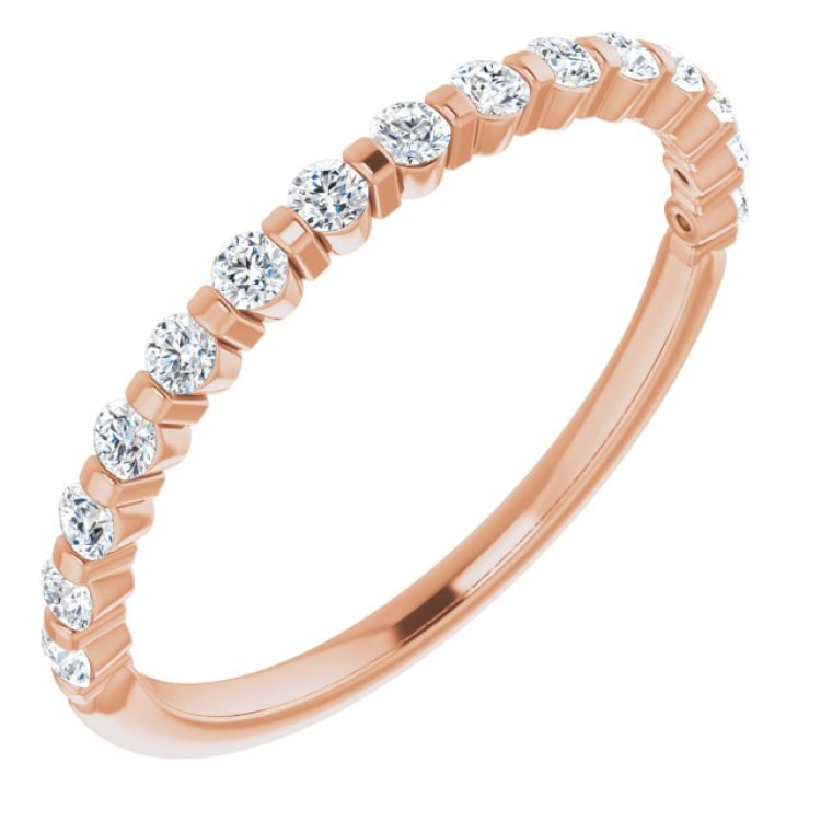 14K Rose 1/4 CTW Natual Diamond Anniversary Band