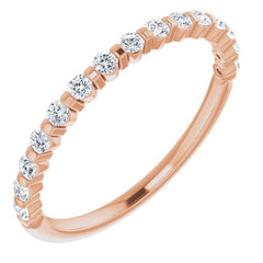 14K Rose 1/4 CTW Natual Diamond Anniversary Band