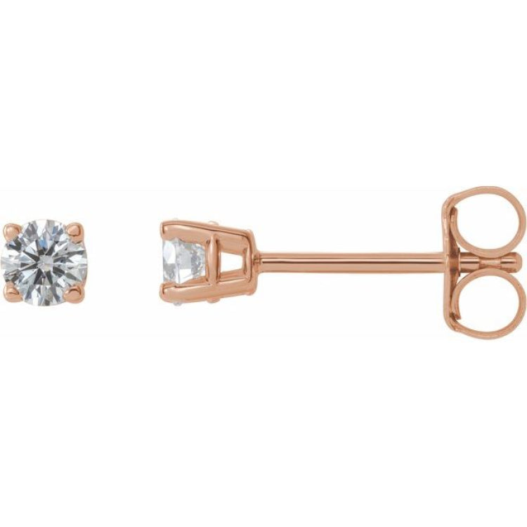 14K Rose 1/4 CTW Natural Diamond Earrings