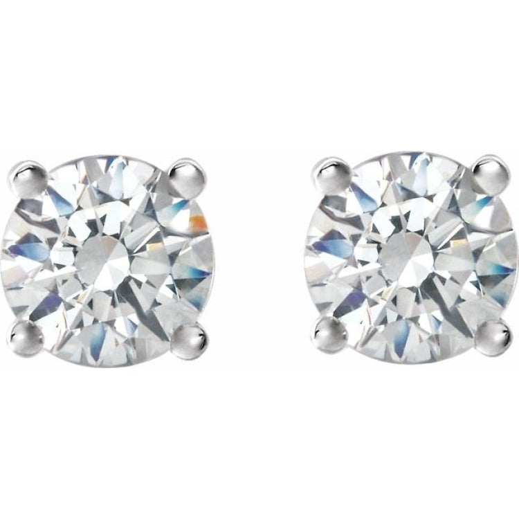 14K White 3/4 CTW Natural Diamond Cocktail-Style Earrings