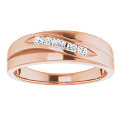 14K Rose 1/4 CTW Natural Diamond Band