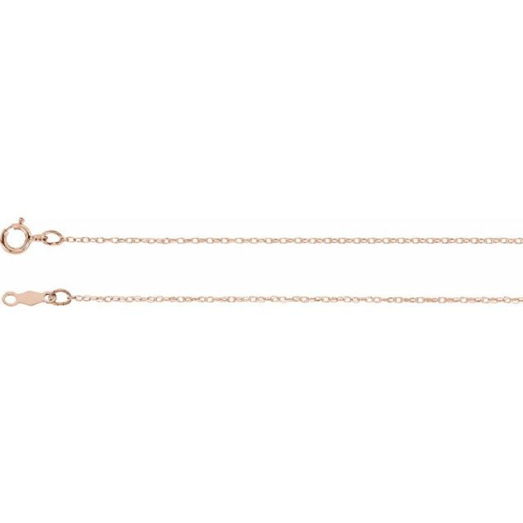 14K Rose .75 mm Rope 24" Chain