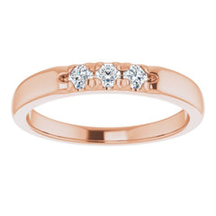14K Rose 1/5 CTW Natural Diamond Anniversary Band