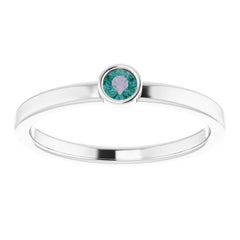 Platinum 3 mm Lab-Grown Alexandrite Ring