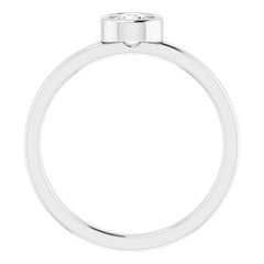 Rhodium-Plated Sterling Silver 4.5 mm Natural White Sapphire Ring
