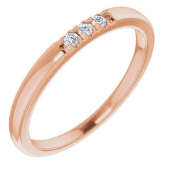 14K Rose .05 CTW Natural Diamond Anniversary Band
