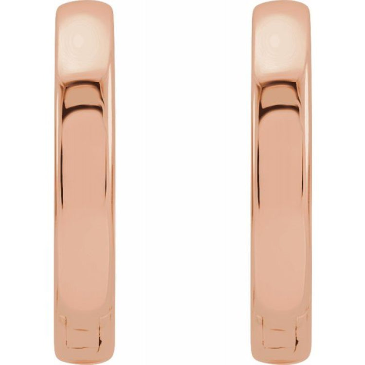 14K Rose Hinged 14 mm Hoop Earrings