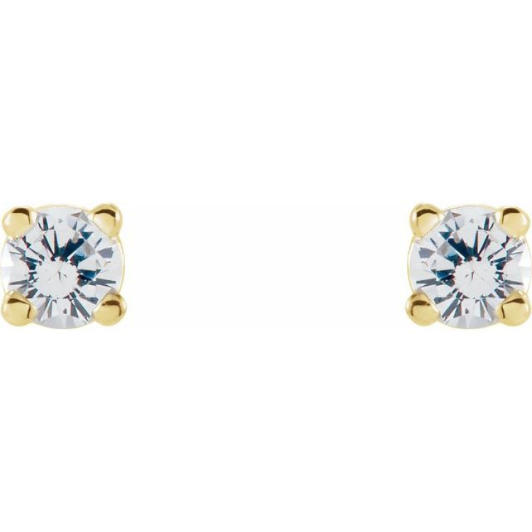 14K Yellow Gold 4 mm Stuller Lab-Grown Moissanite Earrings