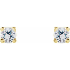 14K Yellow Gold 4 mm Stuller Lab-Grown Moissanite Earrings