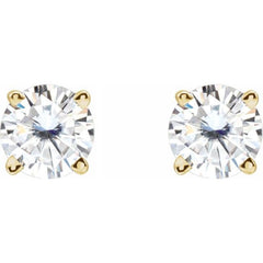 14K Yellow Gold 4.5 mm Stuller Lab-Grown Moissanite Earrings