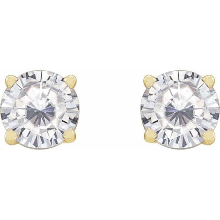 14K Yellow Gold 5 mm Stuller Lab-Grown Moissanite Earrings
