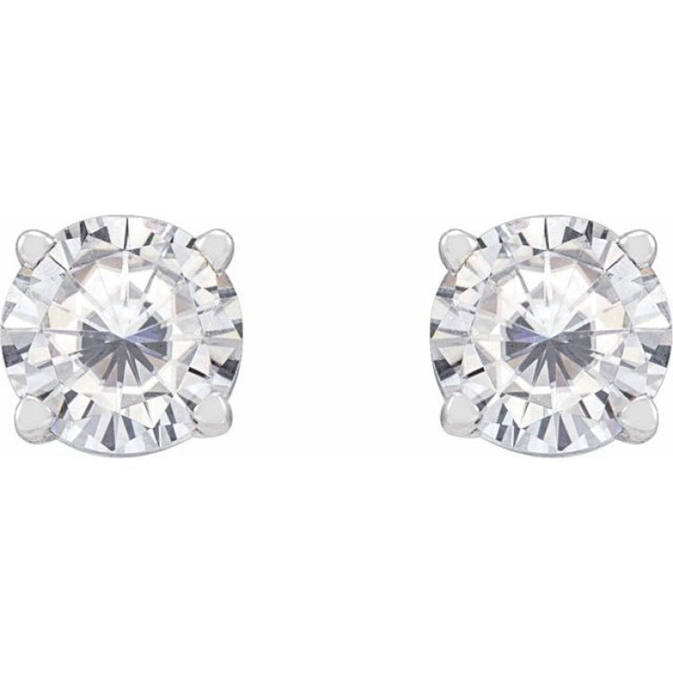 14K White Gold 5 mm Stuller Lab-Grown Moissanite Earrings