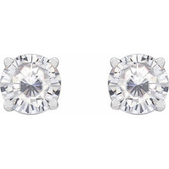 14K White Gold 5 mm Stuller Lab-Grown Moissanite Earrings