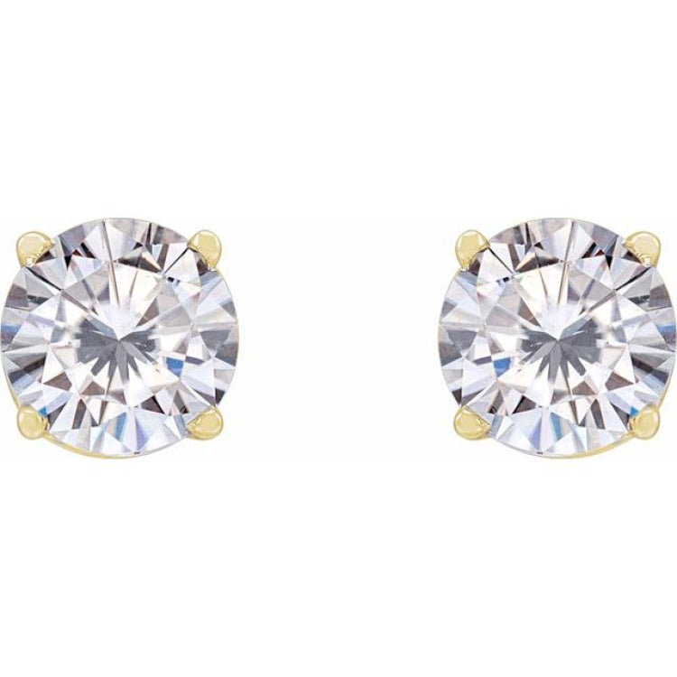 14K Yellow Gold 5.5 mm Stuller Lab-Grown Moissanite Earrings
