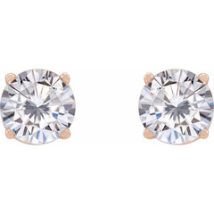 14K Rose Gold 5.5 mm Stuller Lab-Grown Moissanite Earrings