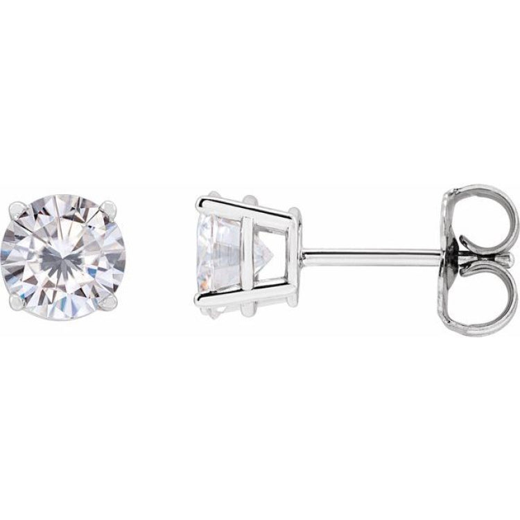 Platinum 5.5 mm Stuller Lab-Grown Moissanite Earrings