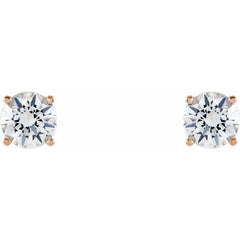 14K Rose Gold 6 mm Stuller Lab-Grown Moissanite Earrings
