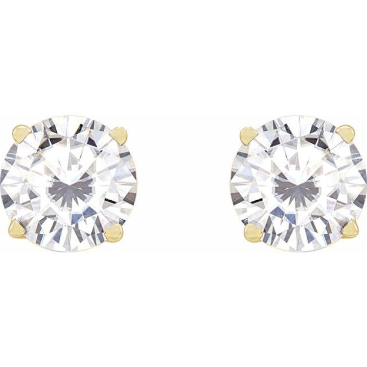 14K Yellow Gold 6.5 mm Stuller Lab-Grown Moissanite Earrings
