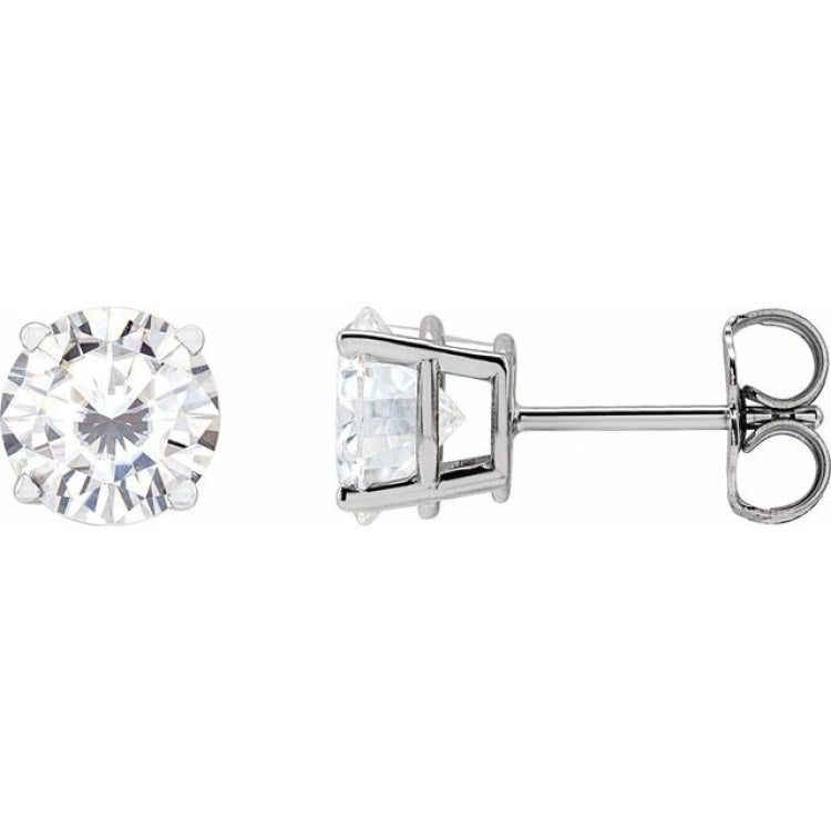 Platinum 6.5 mm Stuller Lab-Grown Moissanite Earrings