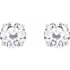 Platinum 6.5 mm Stuller Lab-Grown Moissanite Earrings