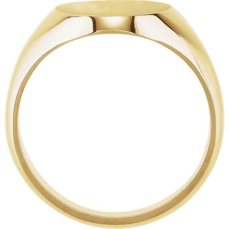 10K Yellow 12x10 mm Oval Signet Ring
