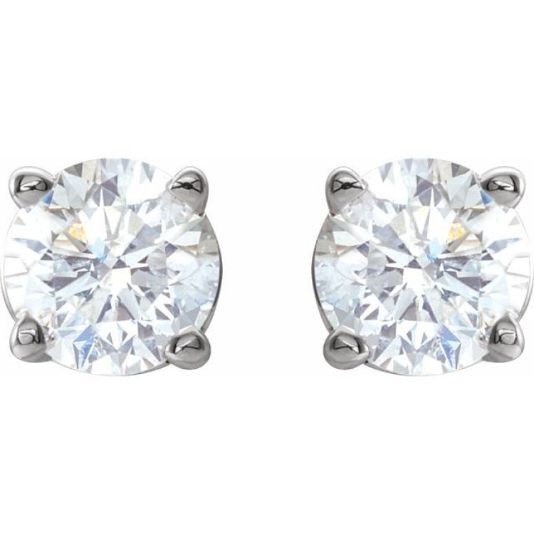 14K White Gold 1/2 CTW Natural White Diamond Earrings