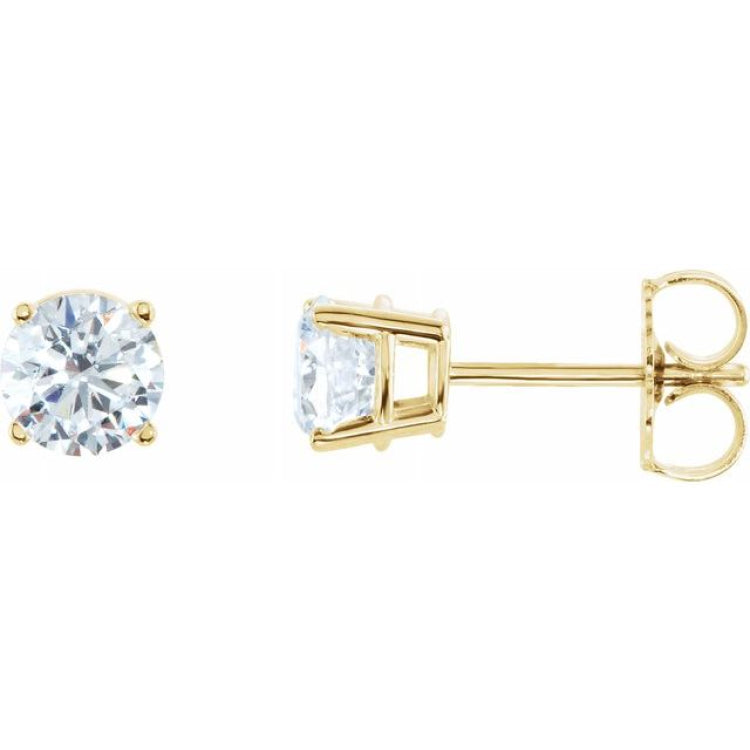 14K Yellow Gold 1 CTW Natural Diamond Earrings