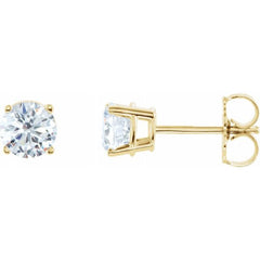 14K Yellow Gold 1 CTW Natural Diamond Earrings