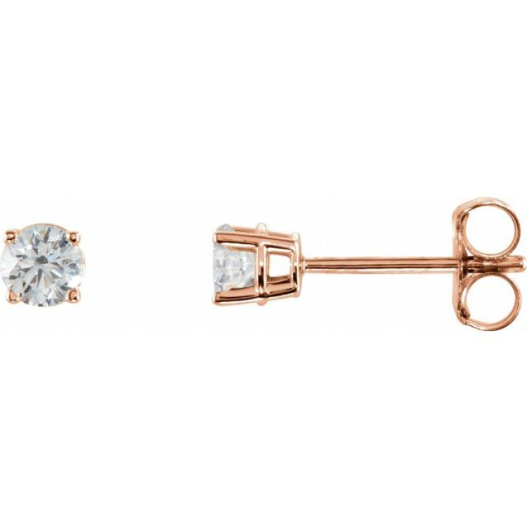 Sterling Silver 3.5 mm Imitation White Cubic Zirconia Earrings