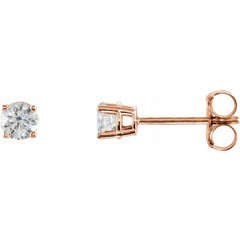 Sterling Silver 3.5 mm Imitation White Cubic Zirconia Earrings