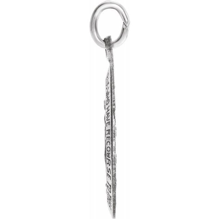 14K White 15x11 mm Oval Miraculous Medal