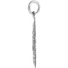 14K White 15x11 mm Oval Miraculous Medal