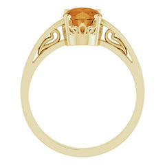 14K Yellow Natural Citrine Ring