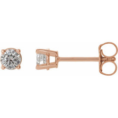 14K Rose Gold 1/3 CTW Natural White Diamond Earrings