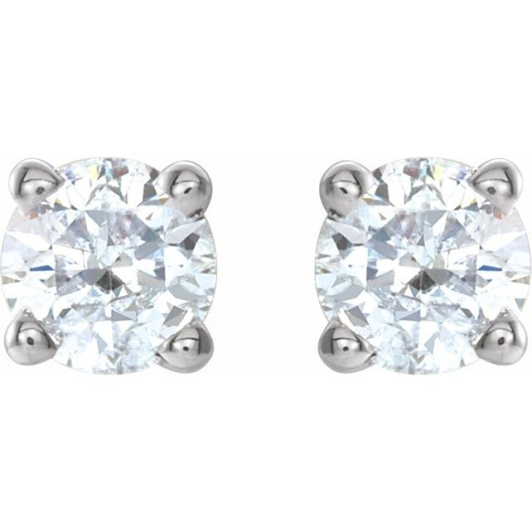 Platinum 1/4 CTW Natural Diamond Stud Earrings