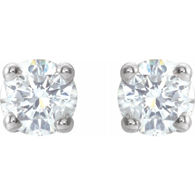 Platinum 1/5 CTW Natural Diamond Stud Earrings