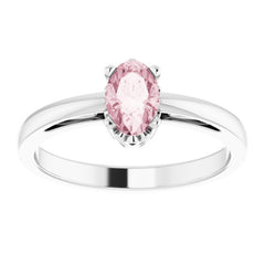 14K White Natural Pink Morganite Ring