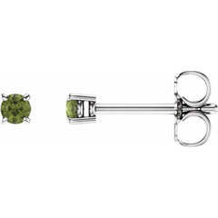 14K White Gold 2.5 mm Natural Peridot Earrings